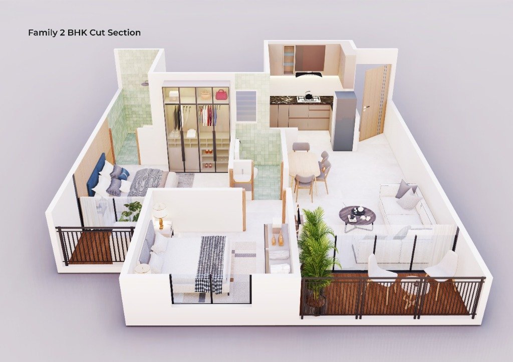 2 BHK Floor Plan