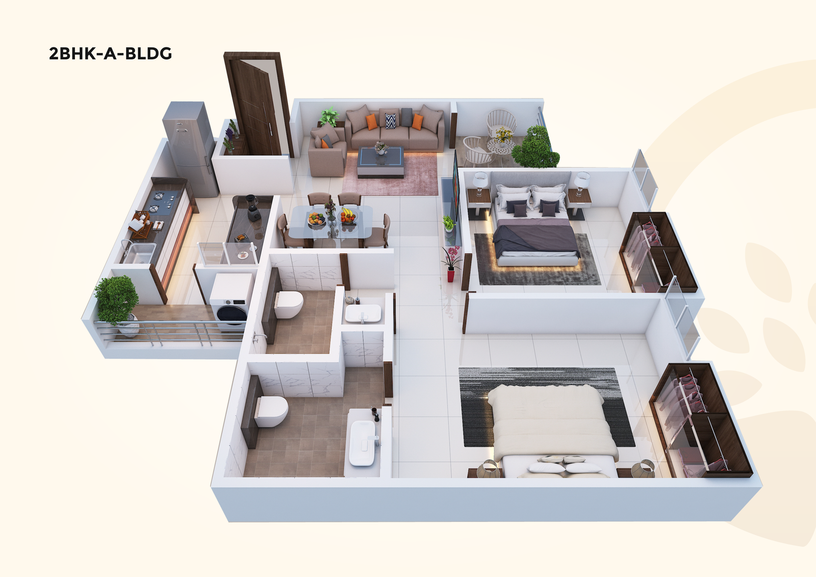 2 BHK Floor Plan