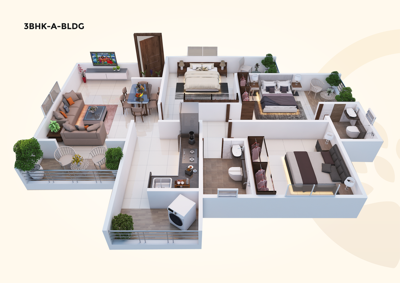 3 BHK Floor Plan